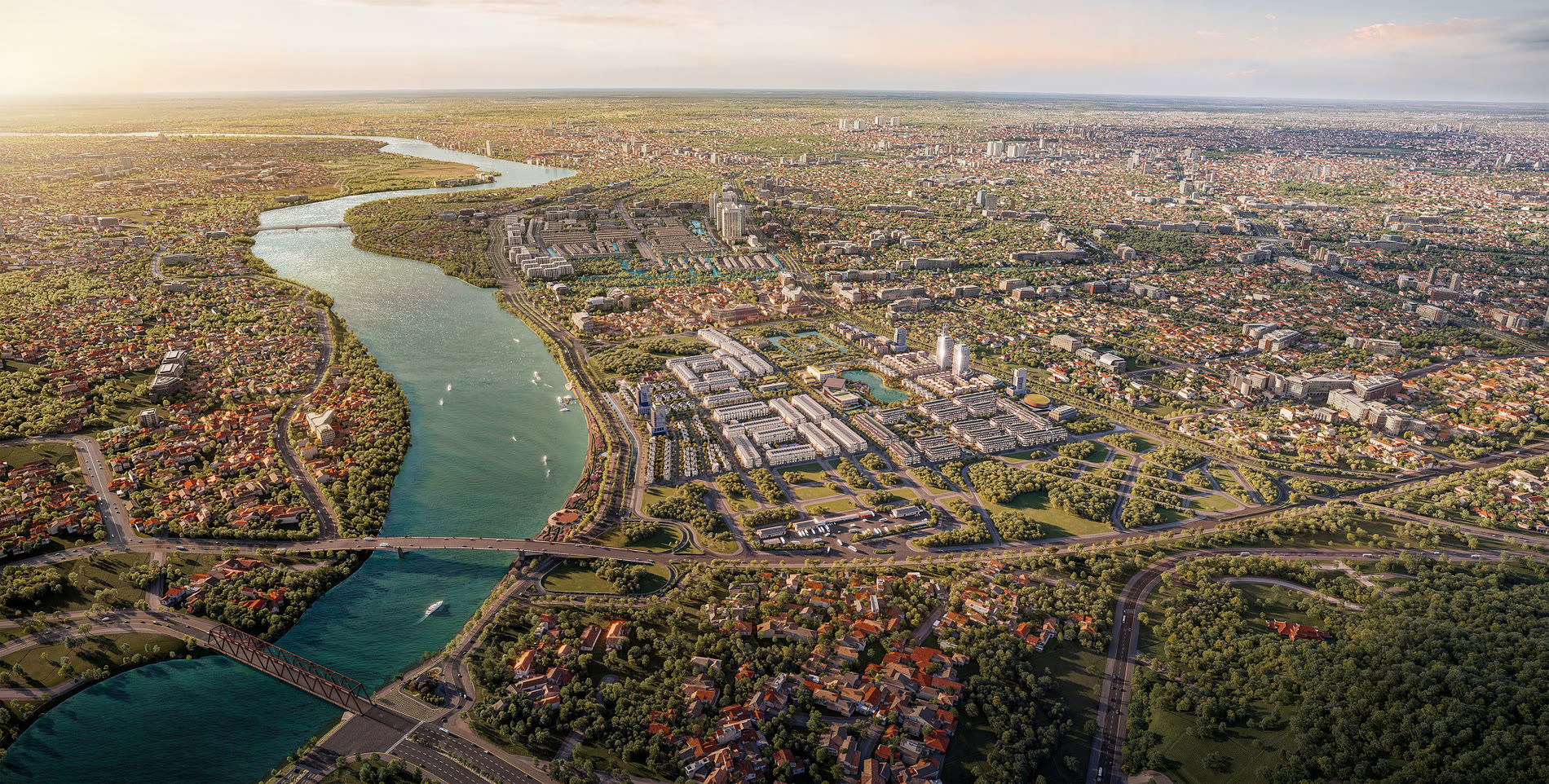 Vị trí Heragon City bên bờ sông Mã, cạnh núi Hàm Rồng, thành phố Thanh Hóa